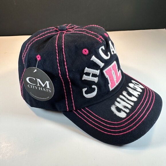 SPORT CAP,  EMBROIDERED LOG "CHICAGO il" ONE SIZE , ADJUSTABLE, CM CITY HATS - Picture 3 of 6